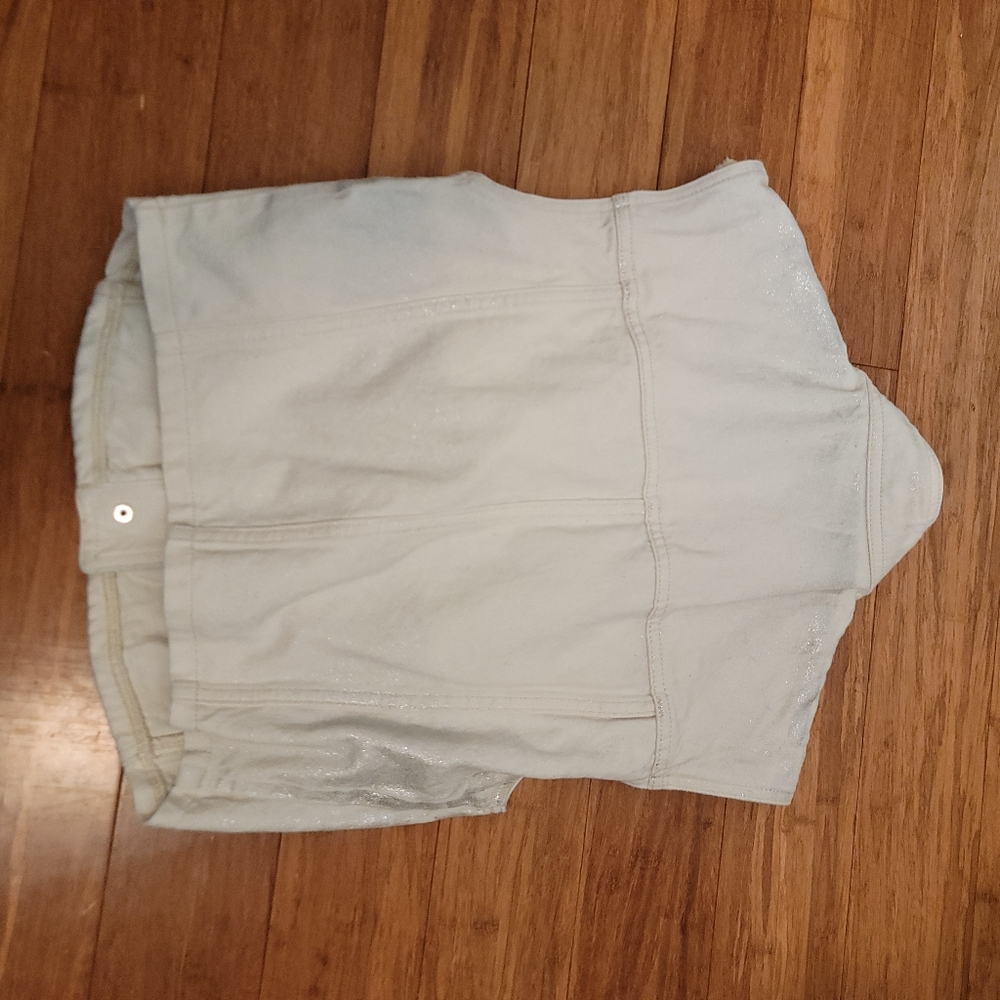 Iro Off White and Silver Metallic Denim Vest Size 38 (US 8) - Picture 4 of 5